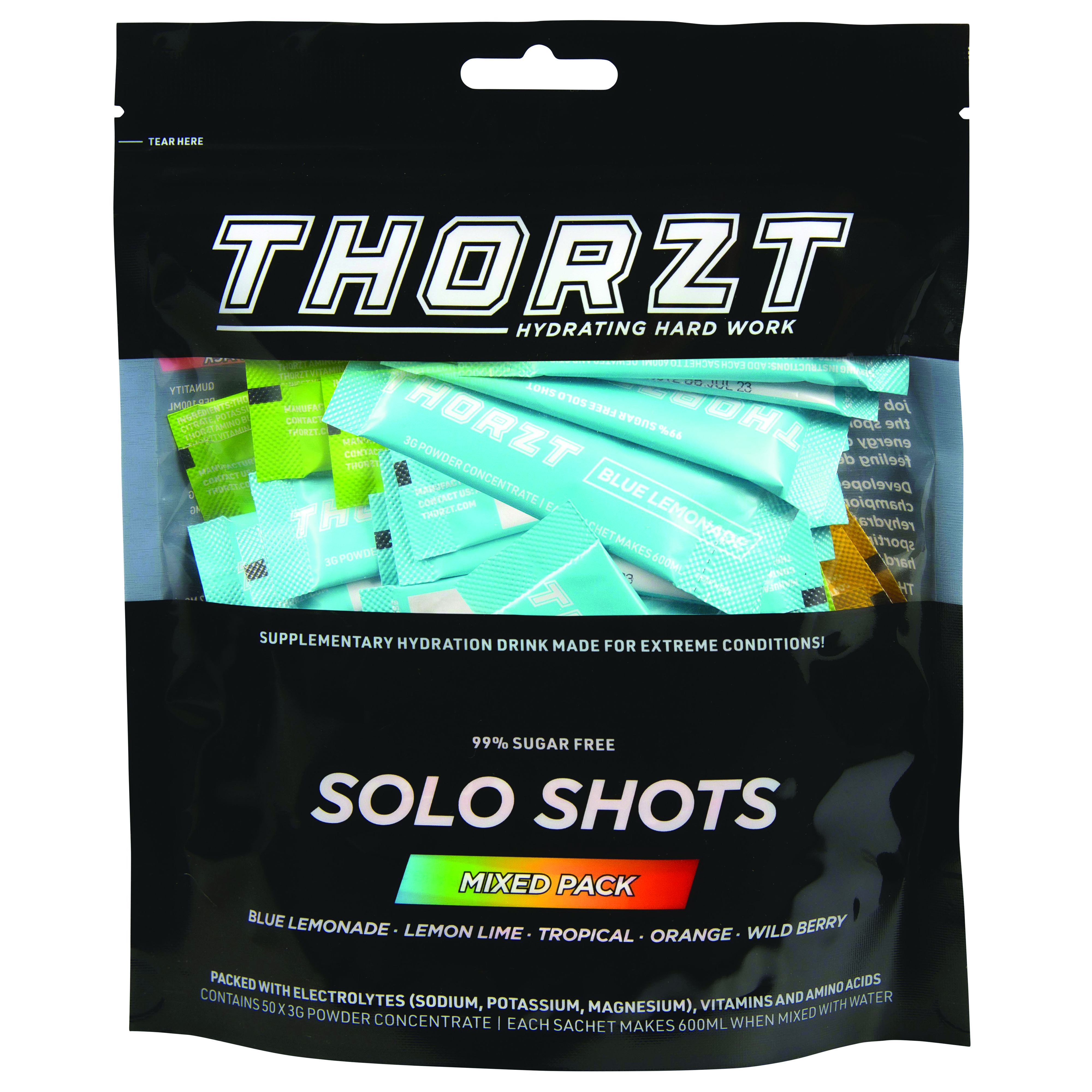 THORZT SSSFMIX - Sugar Free Solo Shot Sachets - 50 Pack