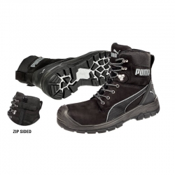 PUMA SAFETY 630737 - Conquest Black Hi Cut Zip Side Scuff Cap Safety Boot (UK si