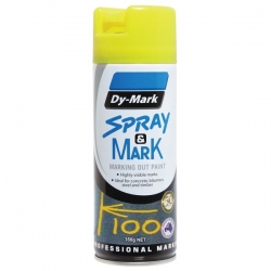 DYMARK 40013525 - Fluro Yellow Spray & Mark 350g (Inverted Spray)