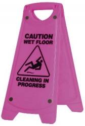 Wet Floor Cleaning In Progress A-Frame Sign - Pink
