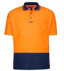 RITEMATE RM2346S - Short Sleeve Polo Shirt - Orange/Navy.