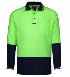 RITEMATE RM2346 - Long Sleeve Polo Shirt - Yellow/Navy.