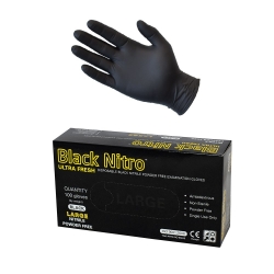 STEEL DRILL 468460 - Black Nitro Powder Free Gloves