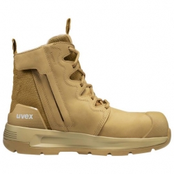 UVEX 65450 - Extra Wide Zip Sided Safety Boot - Wheat.