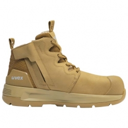 UVEX 65460 - Extra Wide Zip Sided Safety Boot - Wheat.