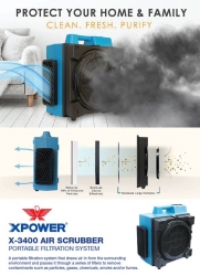 XPOWER X-3400 - HEPA Filtered Air Purifier Scrubber